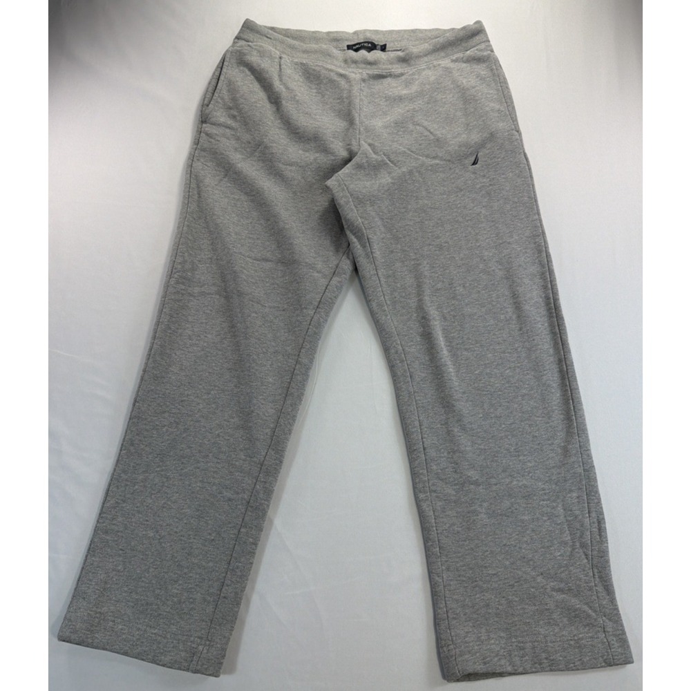 Nautica Sweatpants Men's L Gray Drawstring Straight Leg Lounge Casual